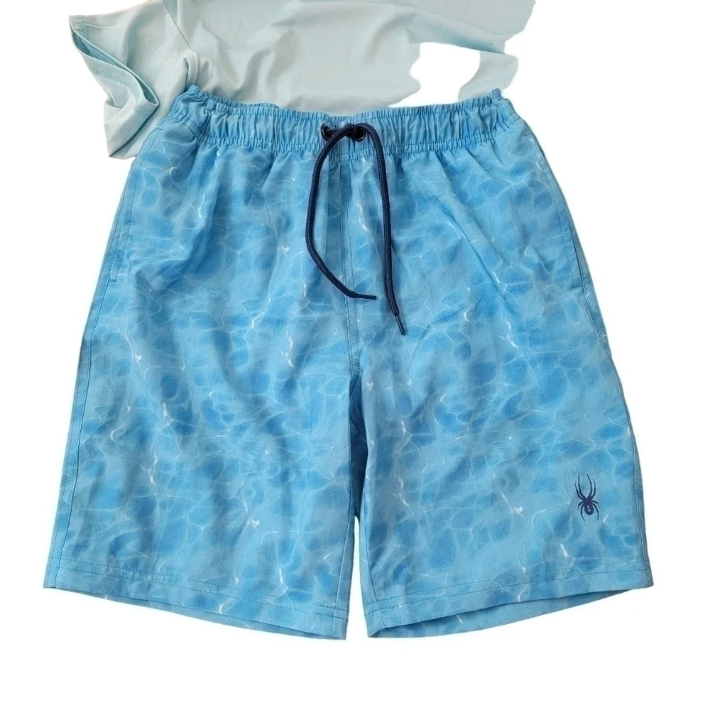 🛑 2 / $40 Sale! SPYDER 3 Piece Surf Sand Sun Swim Set  Blue- Size (10/12) M NWT